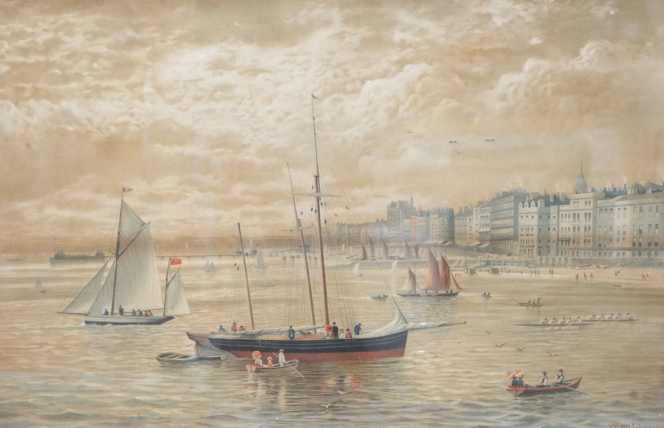 Robert Finlay McIntyre (1846-1906), chromolithograph, 'Brighton, Queen of the South', 49 x 76cm
